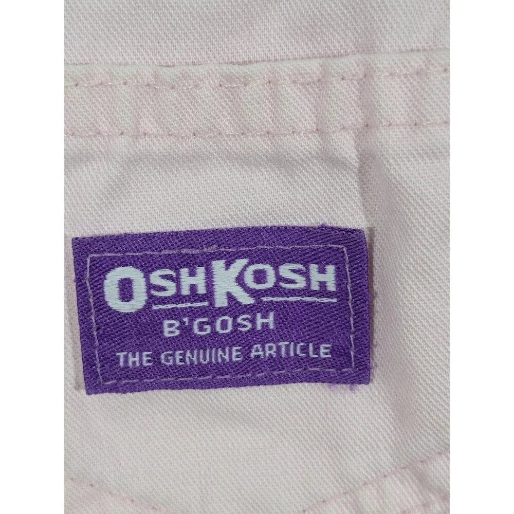 Vintage 90s Oshkosh B'Gosh Pink Shortalls Pocket Size 5 Made In USA Girls